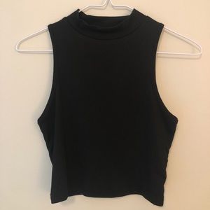 Black Turtle Neck Tank Top